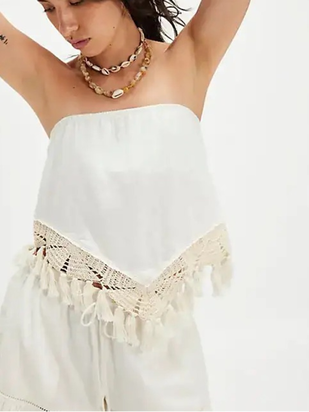 FREE PEOPLE Caden Tube Top Clean Ivory Small S NEW NWOT